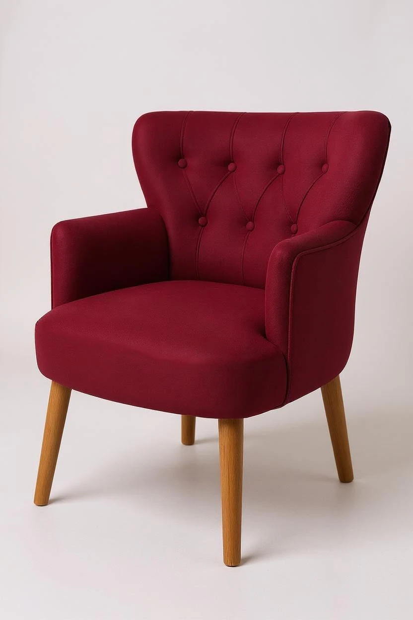 Roma - Babyface Kumaş - Modern Berjer Koltuk - Bordo