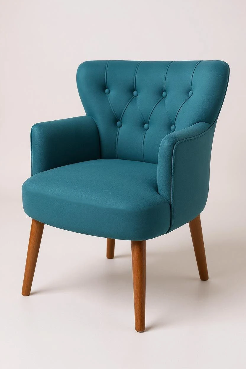 Roma - Babyface Kumaş - Modern Berjer Koltuk - Petrol Mavisi