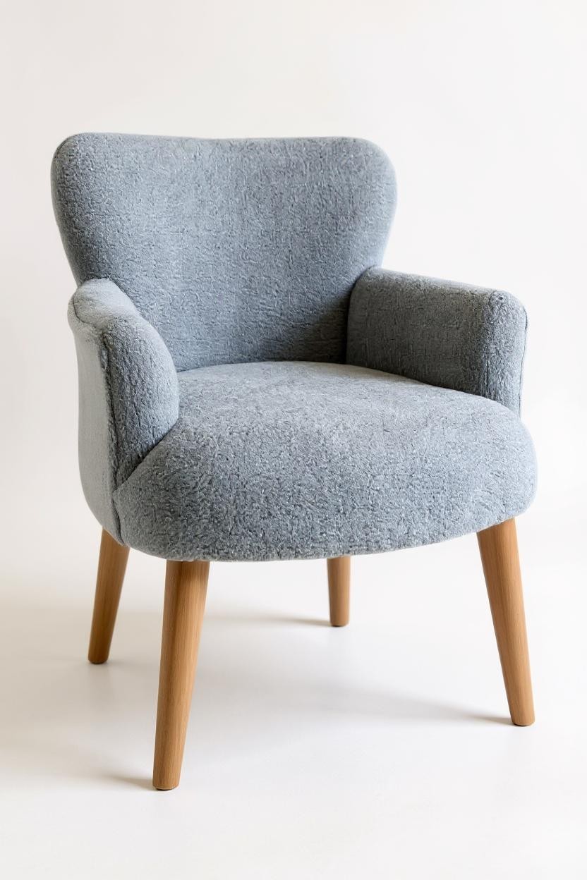 Roma - Welsoft Kumaş Berjer Koltuk - Modern Şık - Gri