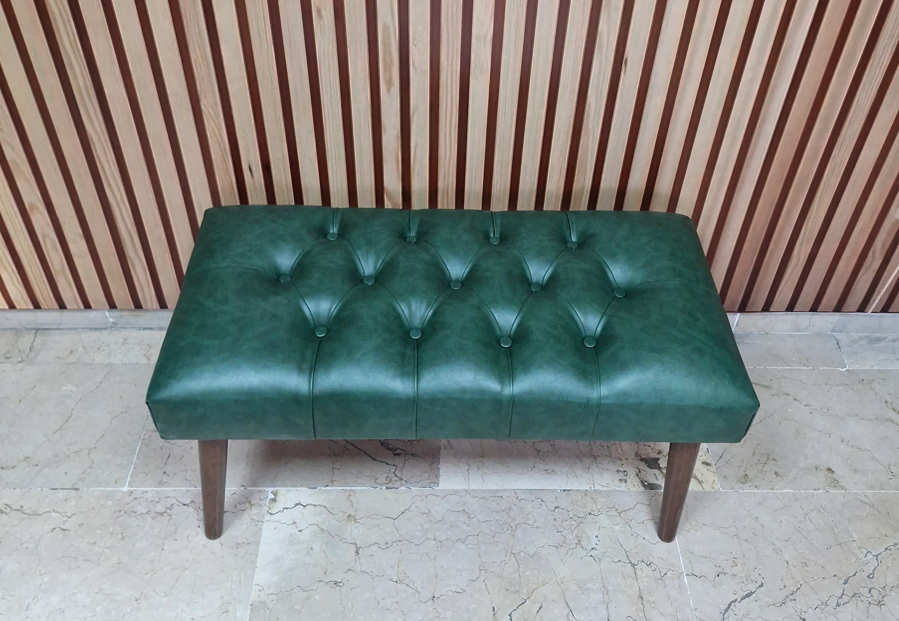 Milano Çay Seti Koltuk Takımı - Ofis Takımı - Deri Kumaş - 2+1+1+Bench+Sehpa | Yeşil