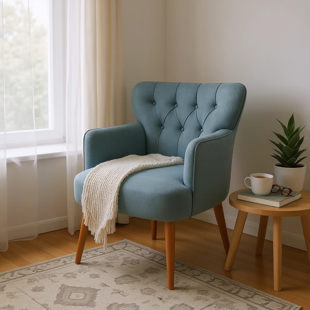 Roma - Babyface Kumaş - Modern Berjer Koltuk - Gri