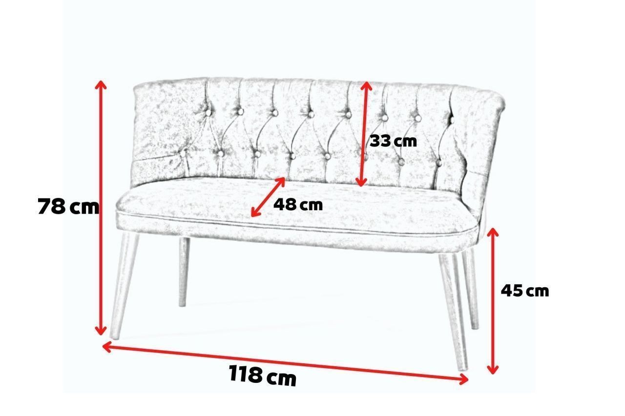 KOLSUZ MODEL İKİLİ KOLTUK - NUBUK KUMAŞ - AHŞAP AYAK - MAVİ
