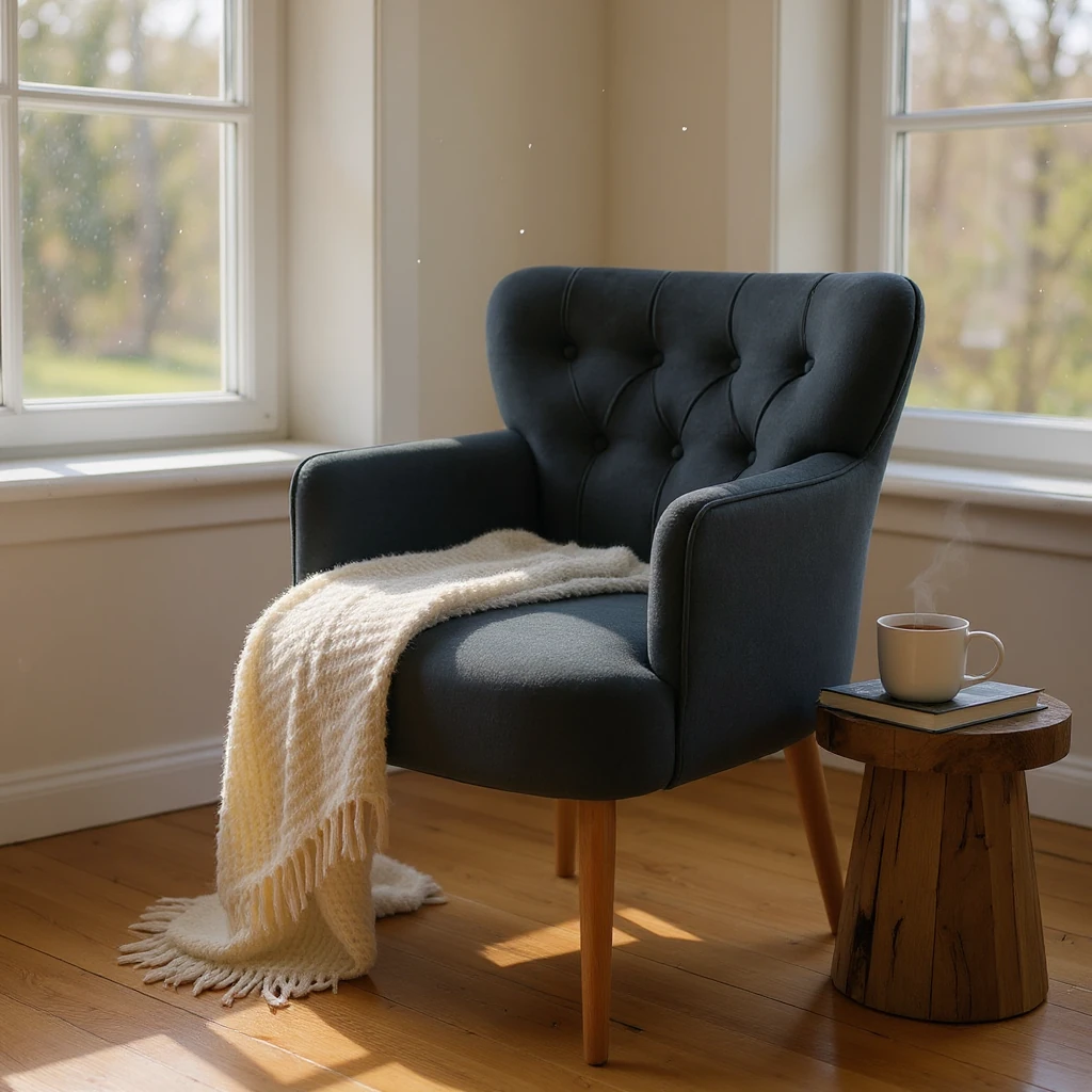 Roma - Babyface Kumaş - Modern Berjer Koltuk - Antrasit