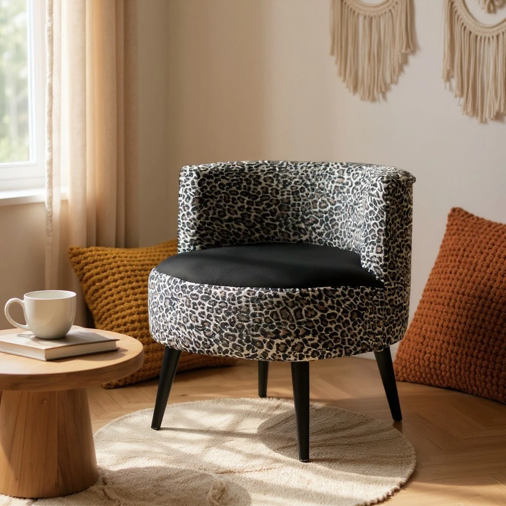 Sydney Dijital Baskı Kumaş Modern Berjer - Leopar Desen