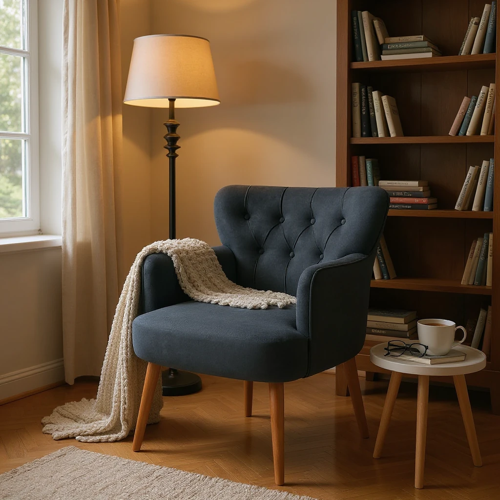 Roma - Babyface Kumaş - Modern Berjer Koltuk - Antrasit