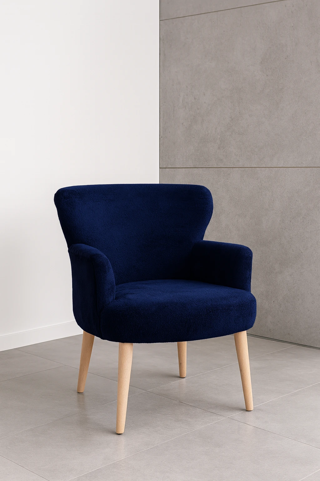 Roma - Welsoft Kumaş Berjer Koltuk - Modern Şık - Mavi