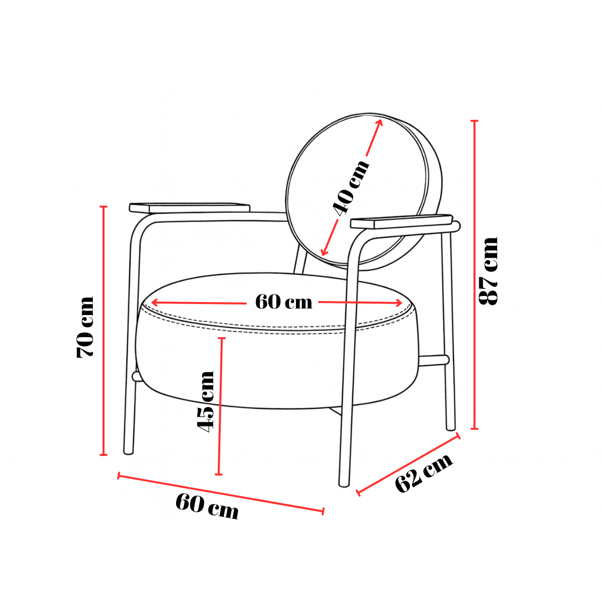 Venüs Beyaz - Soft Kumaş - Modern Metal Berjer Koltuk – Yeşil