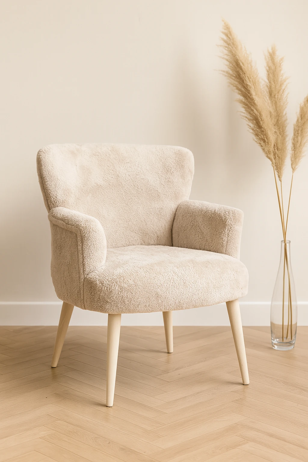 Roma - Welsoft Kumaş Berjer Koltuk - Modern Şık - Vizon