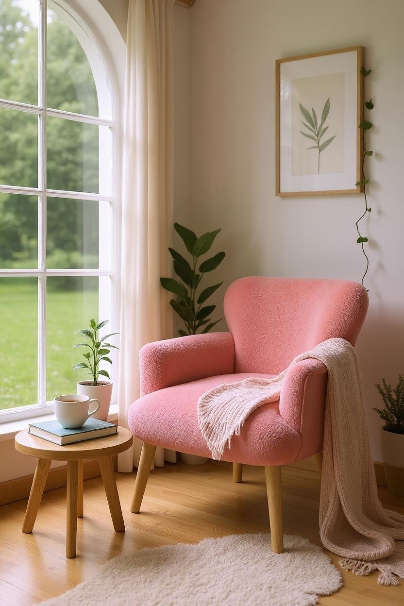 Roma - Welsoft Kumaş Berjer Koltuk - Modern Şık - Somon