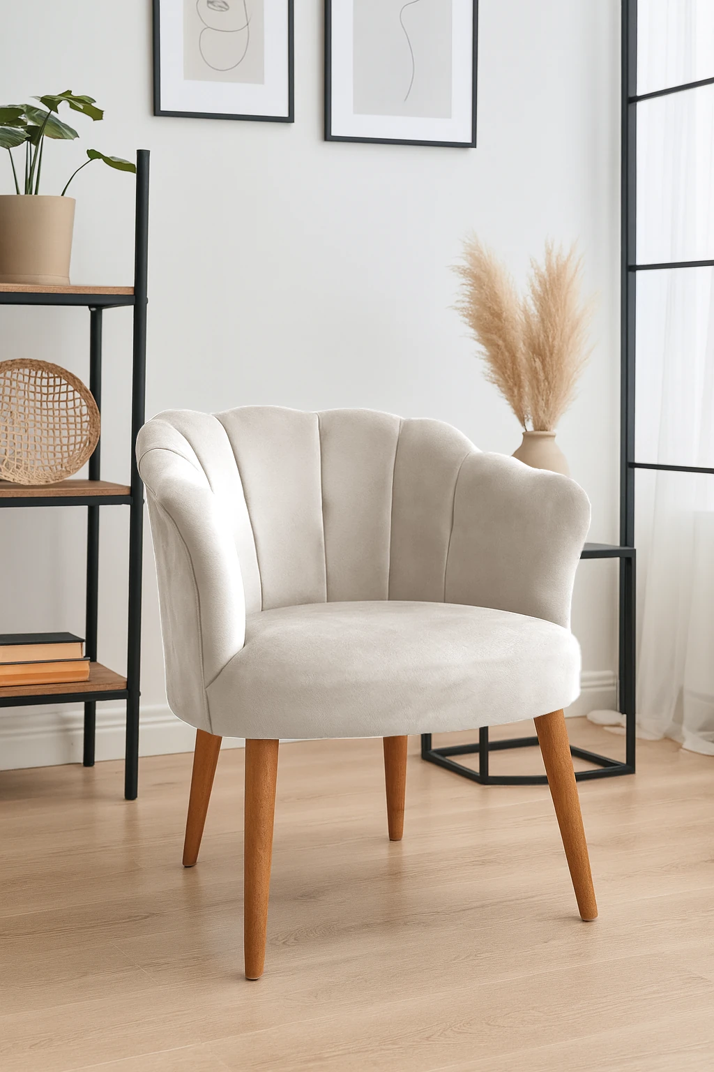 Papatya Babyface Kumaş Modern Berjer Koltuk - Krem