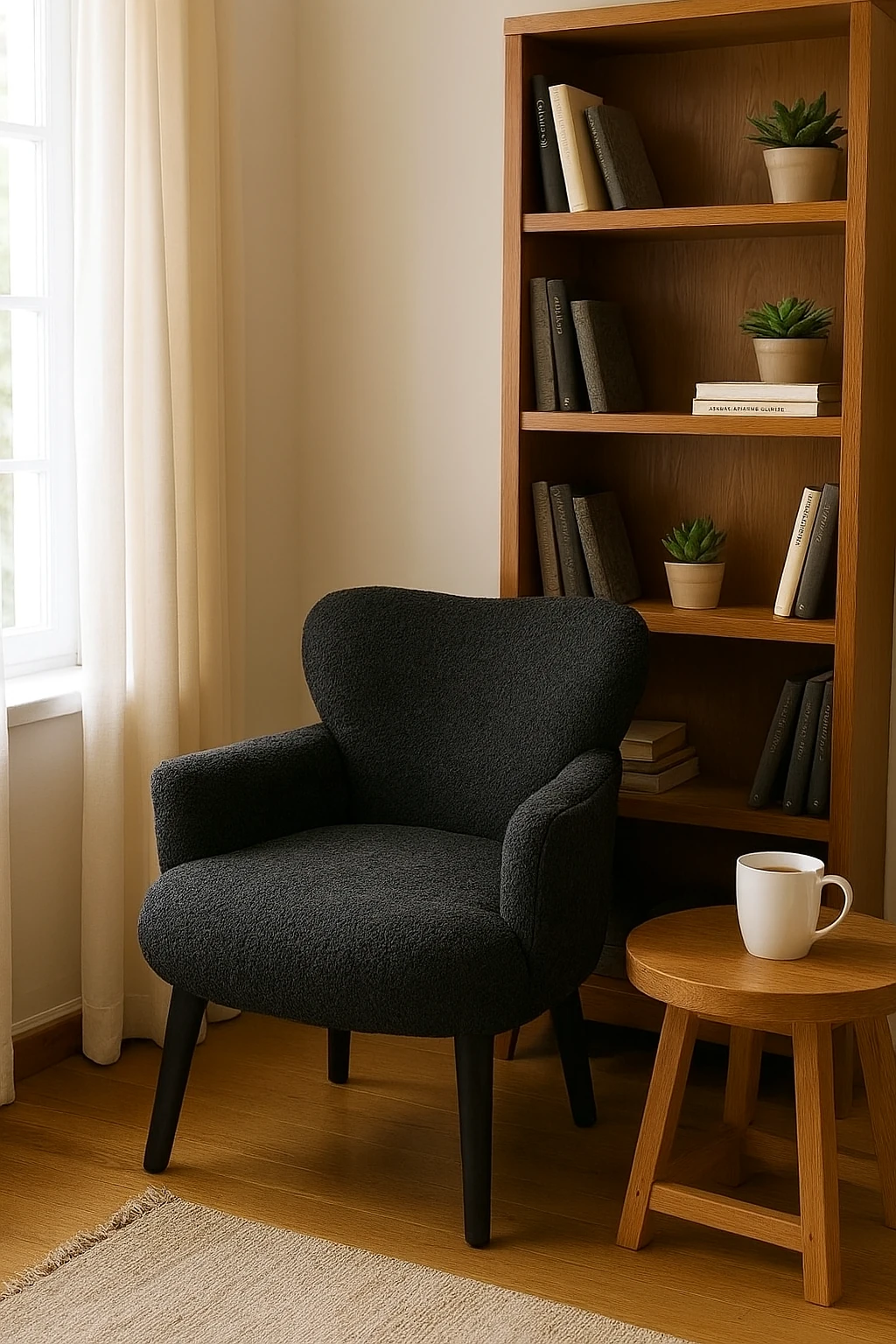 Roma - Welsoft Kumaş Berjer Koltuk - Modern Şık - Antrasit