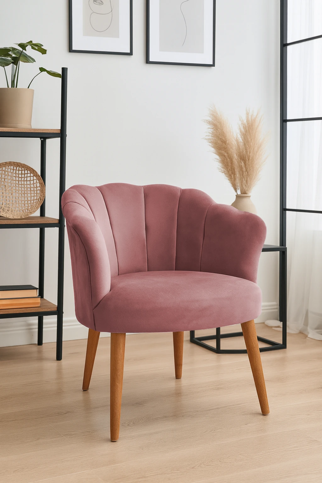 Papatya Babyface Kumaş Modern Berjer Koltuk - Gül Kurusu