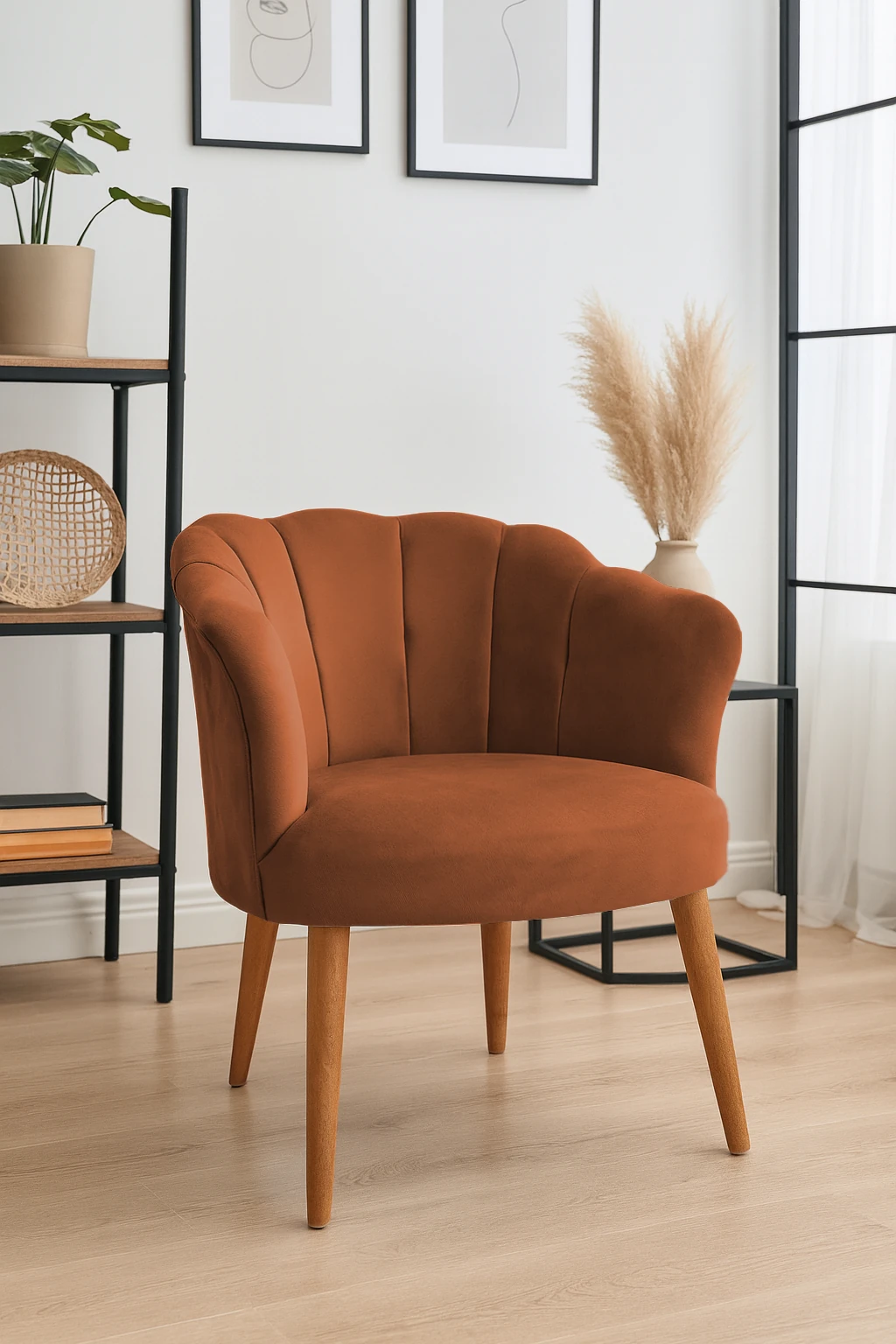 Papatya Babyface Kumaş Modern Berjer Koltuk - Bakır