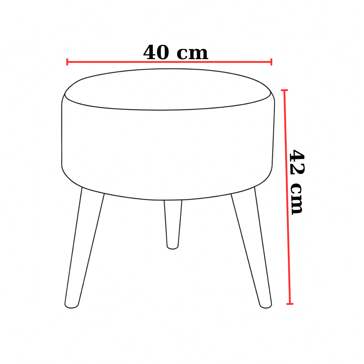 Modern Deri Puf – Ahşap Ayaklı, Demonte - Acı Kahve