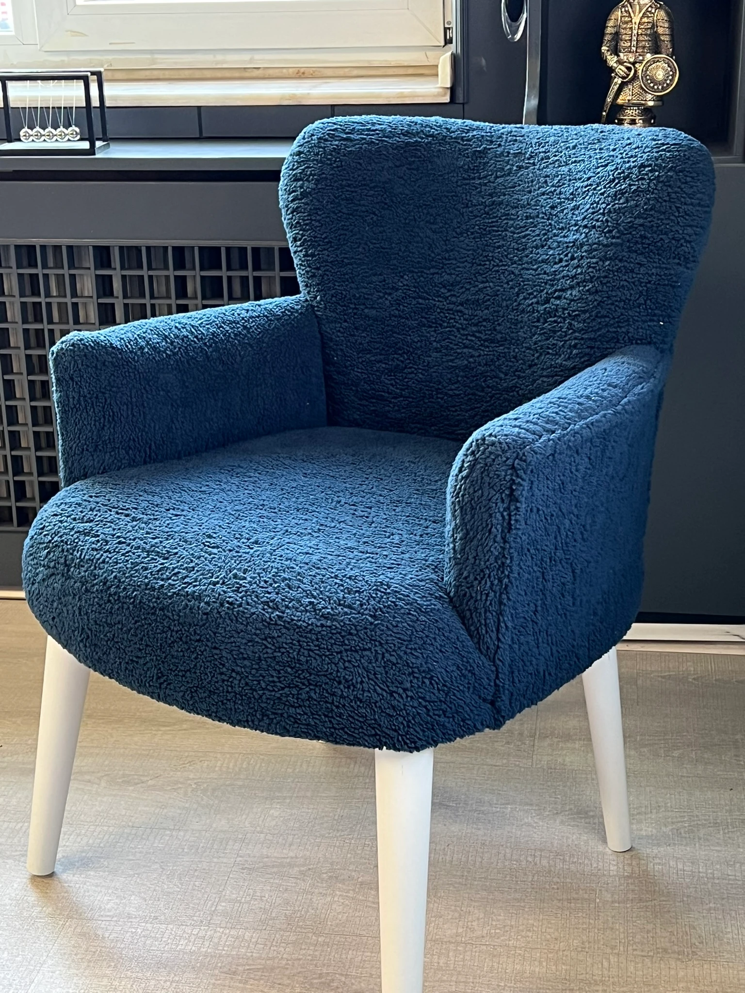 Roma - Welsoft Kumaş Berjer Koltuk - Modern Şık - Mavi