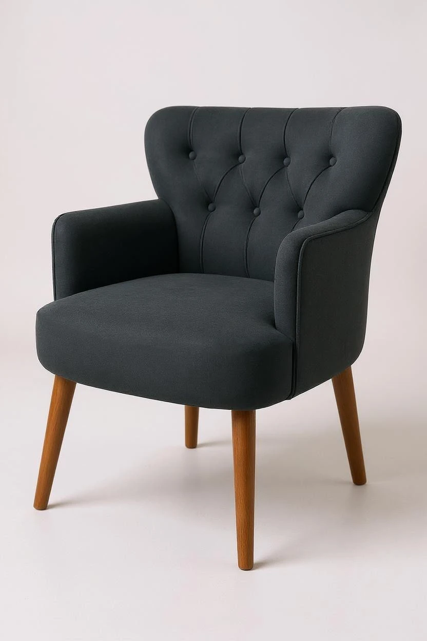 Roma - Babyface Kumaş - Modern Berjer Koltuk - Antrasit