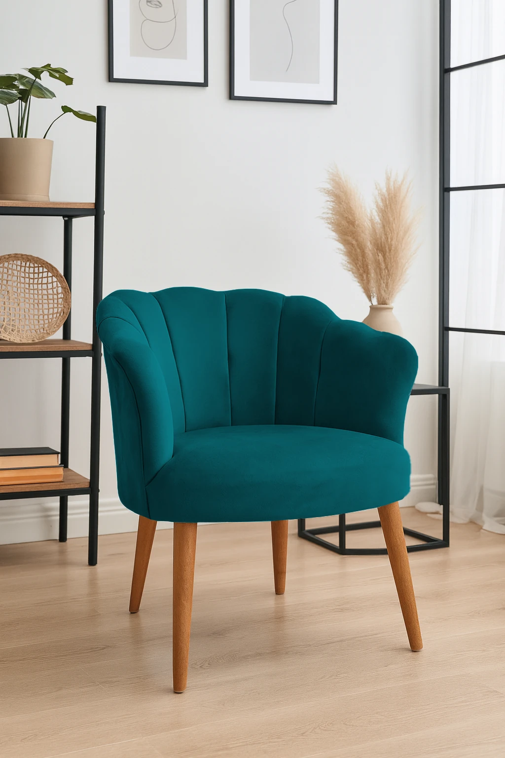 Papatya Babyface Kumaş Modern Berjer Koltuk - Petrol Rengi