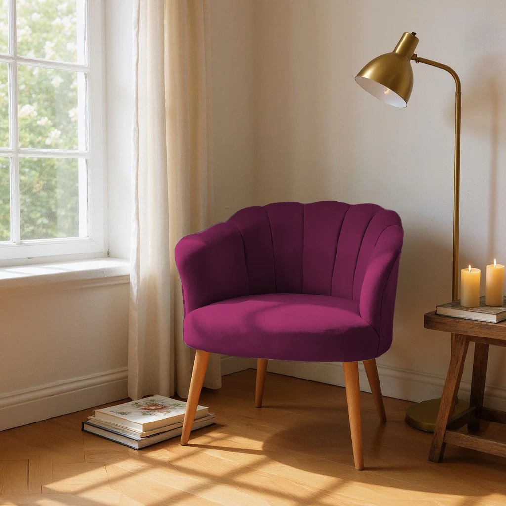 Papatya Babyface Kumaş Modern Berjer Koltuk - Bordo