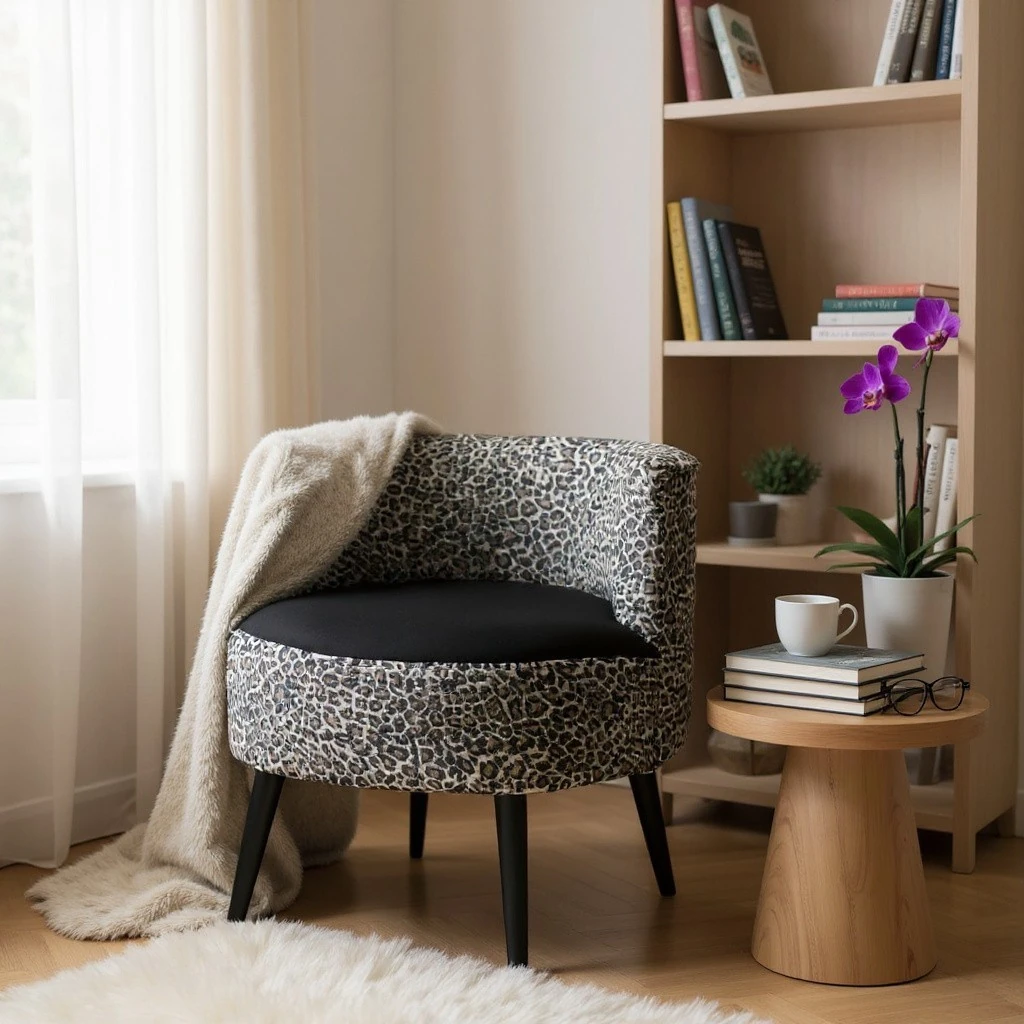 Sydney Dijital Baskı Kumaş Modern Berjer - Leopar Desen