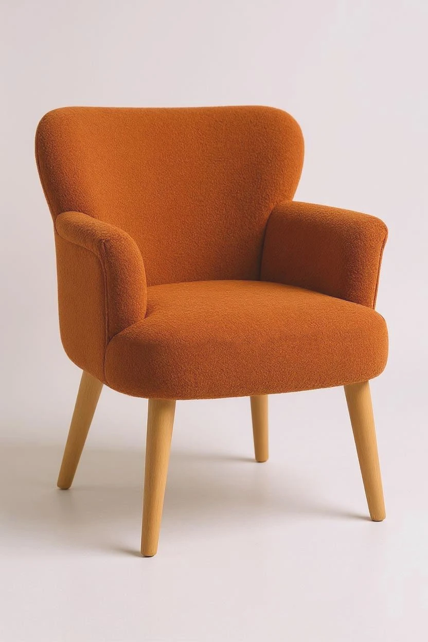 Roma - Welsoft Kumaş Berjer Koltuk - Modern Şık - Turuncu