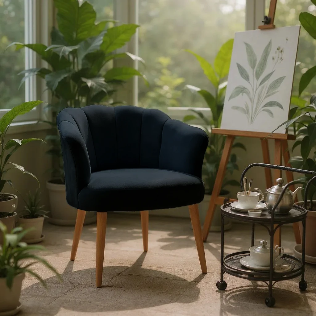 Papatya Babyface Kumaş Modern Berjer Koltuk - Siyah