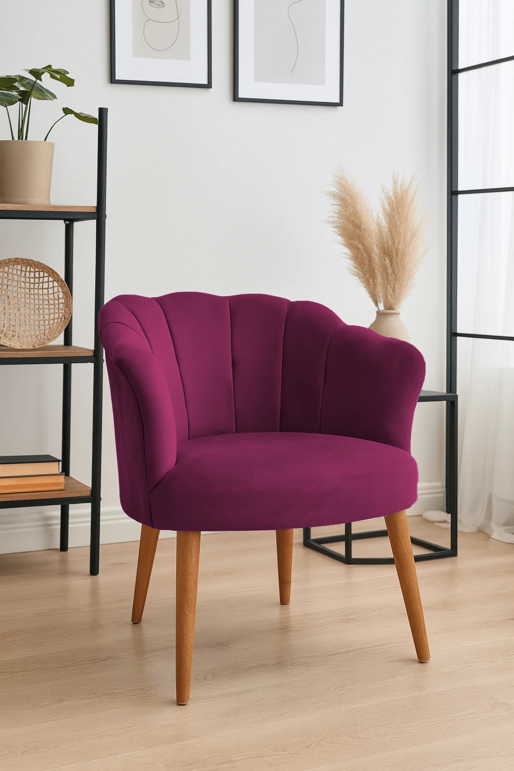 Papatya Babyface Kumaş Modern Berjer Koltuk - Bordo