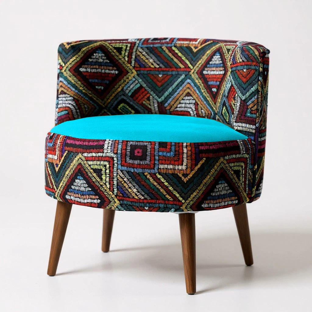 Sydney Dijital Baskı Kumaş Modern Berjer - Turkuaz