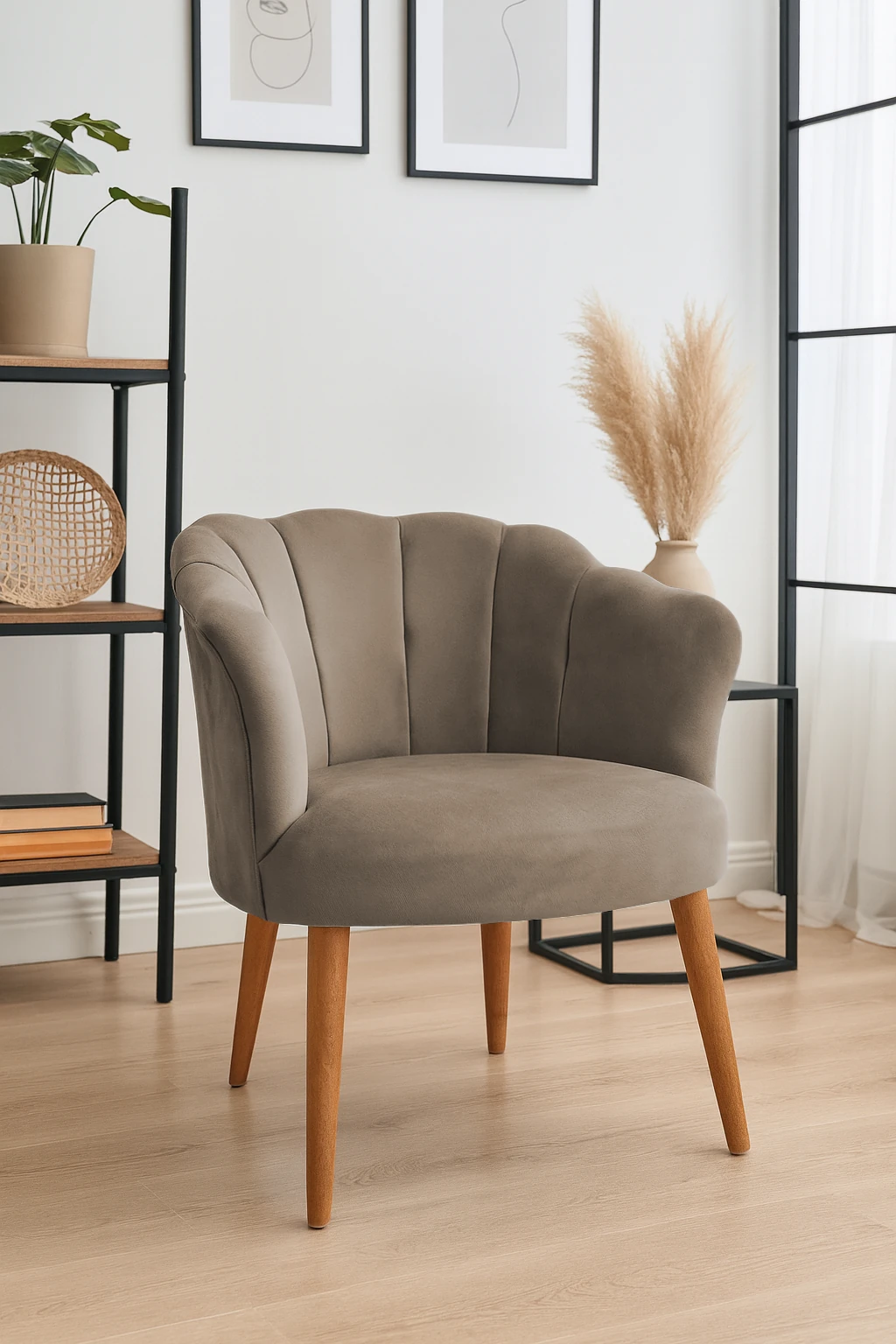 Papatya Babyface Kumaş Modern Berjer Koltuk - Vizon