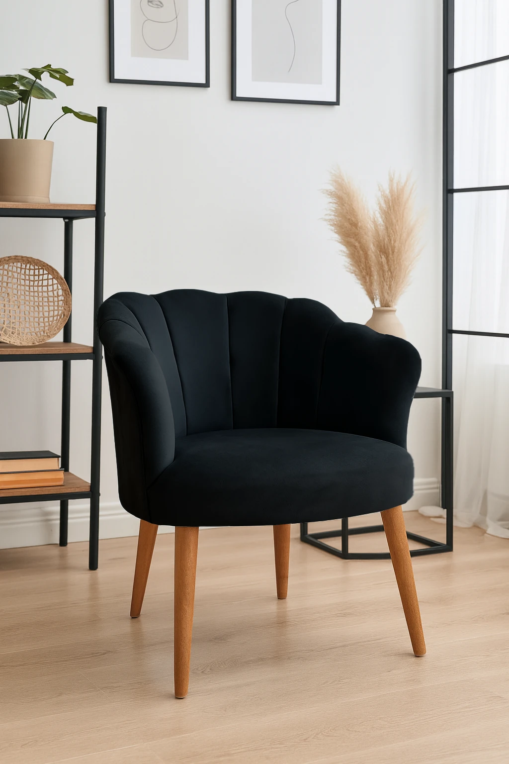 Papatya Babyface Kumaş Modern Berjer Koltuk - Siyah