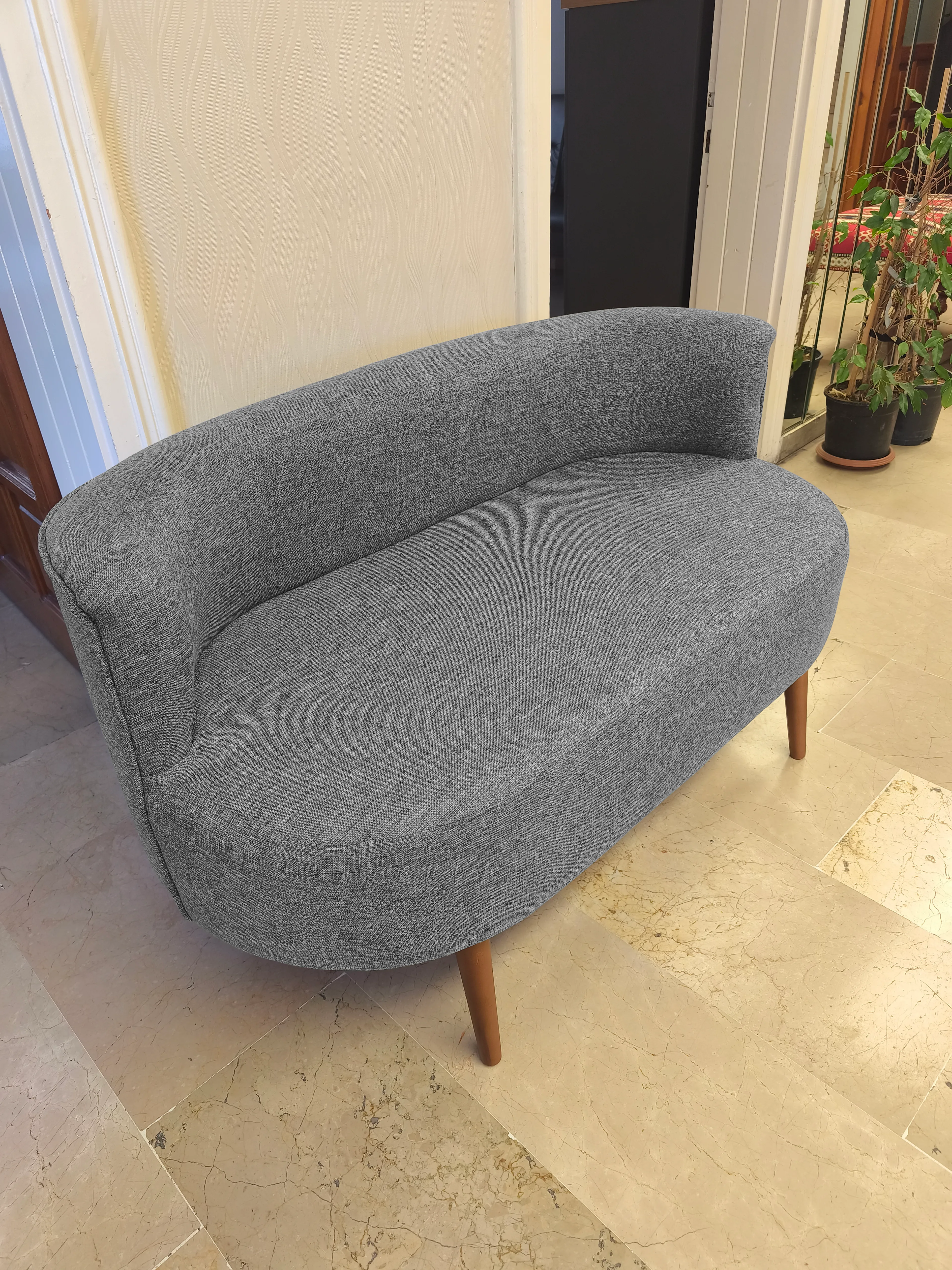 Sydney Modern Çay Seti Koltuk Takımı | Modern İskandinav Tarzı | Keten Kumaş | Açık Gri