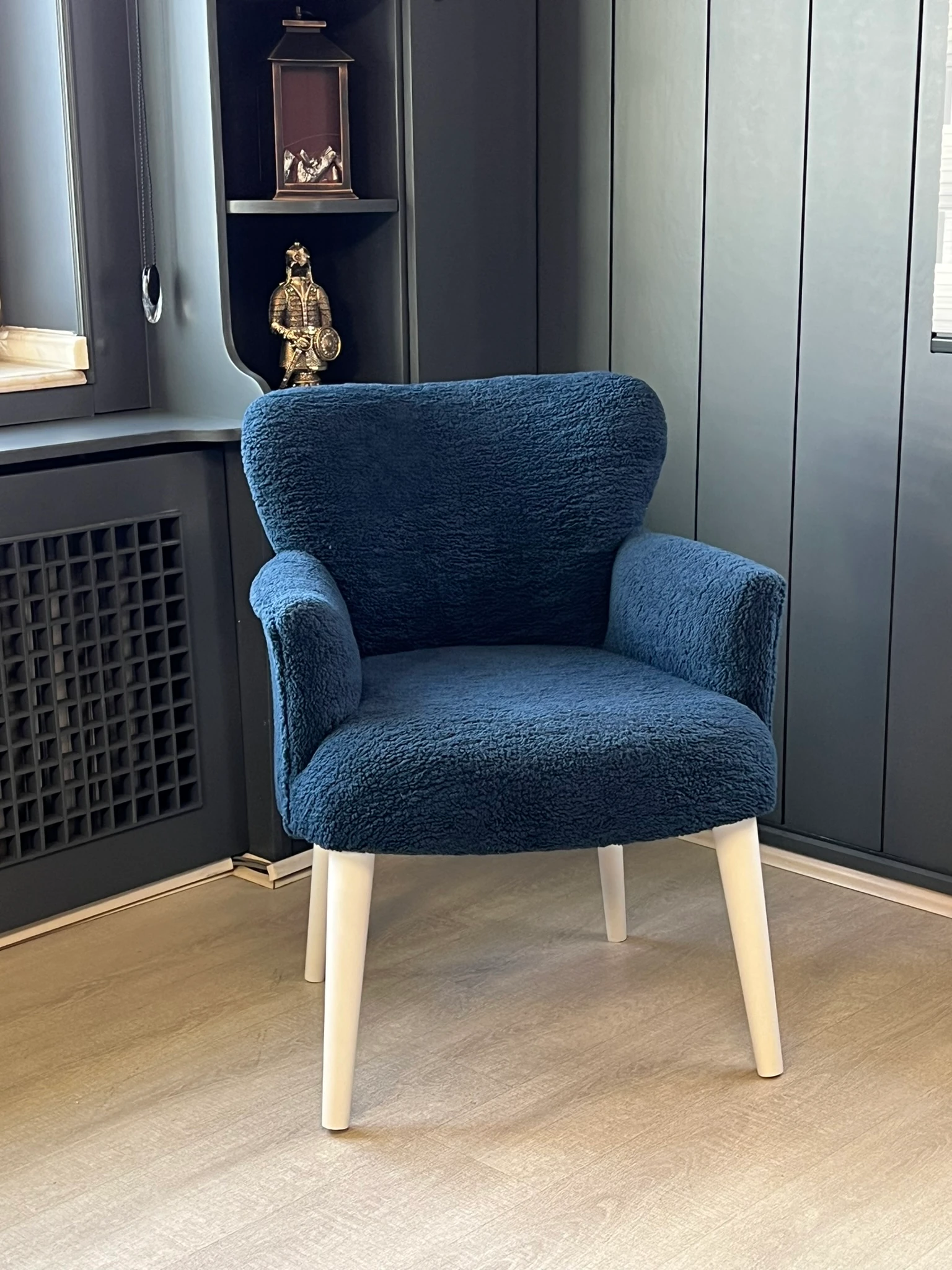 Roma - Welsoft Kumaş Berjer Koltuk - Modern Şık - Mavi