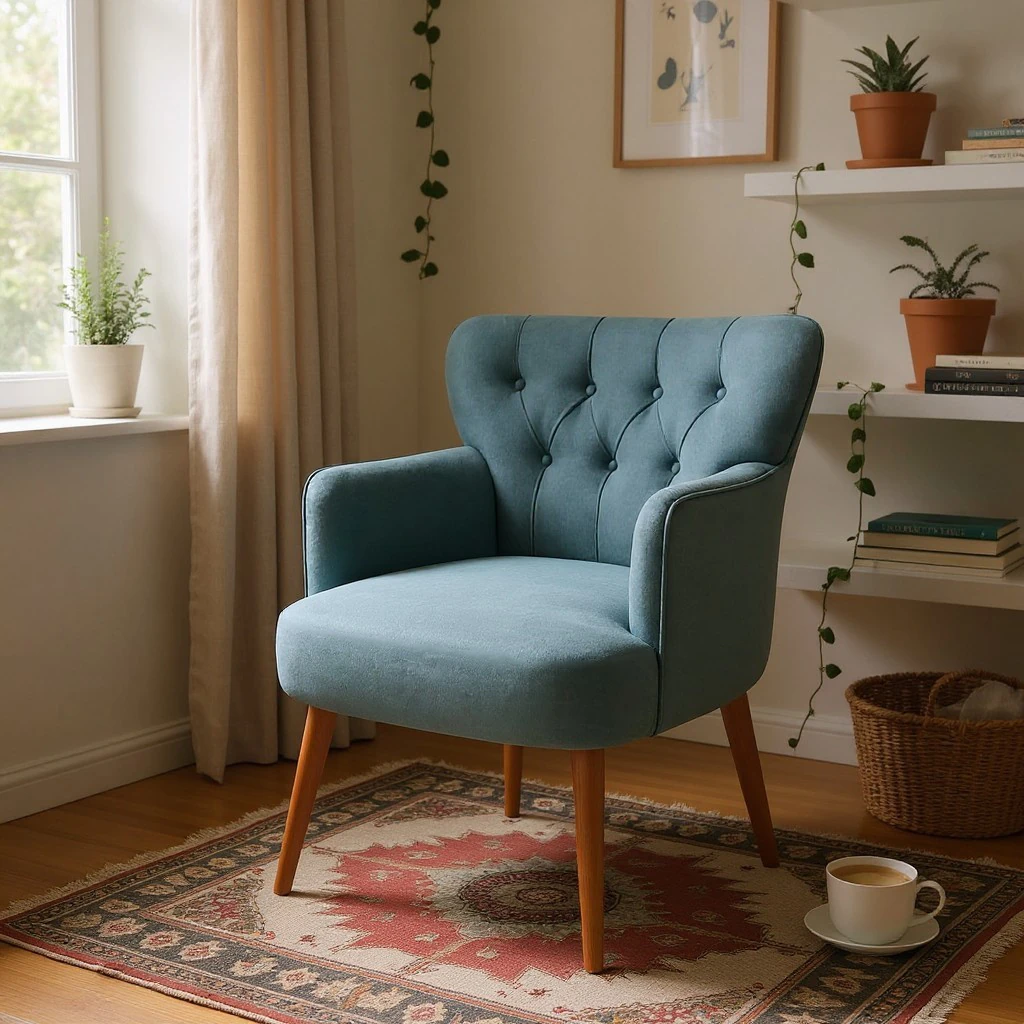 Roma - Babyface Kumaş - Modern Berjer Koltuk - Gri