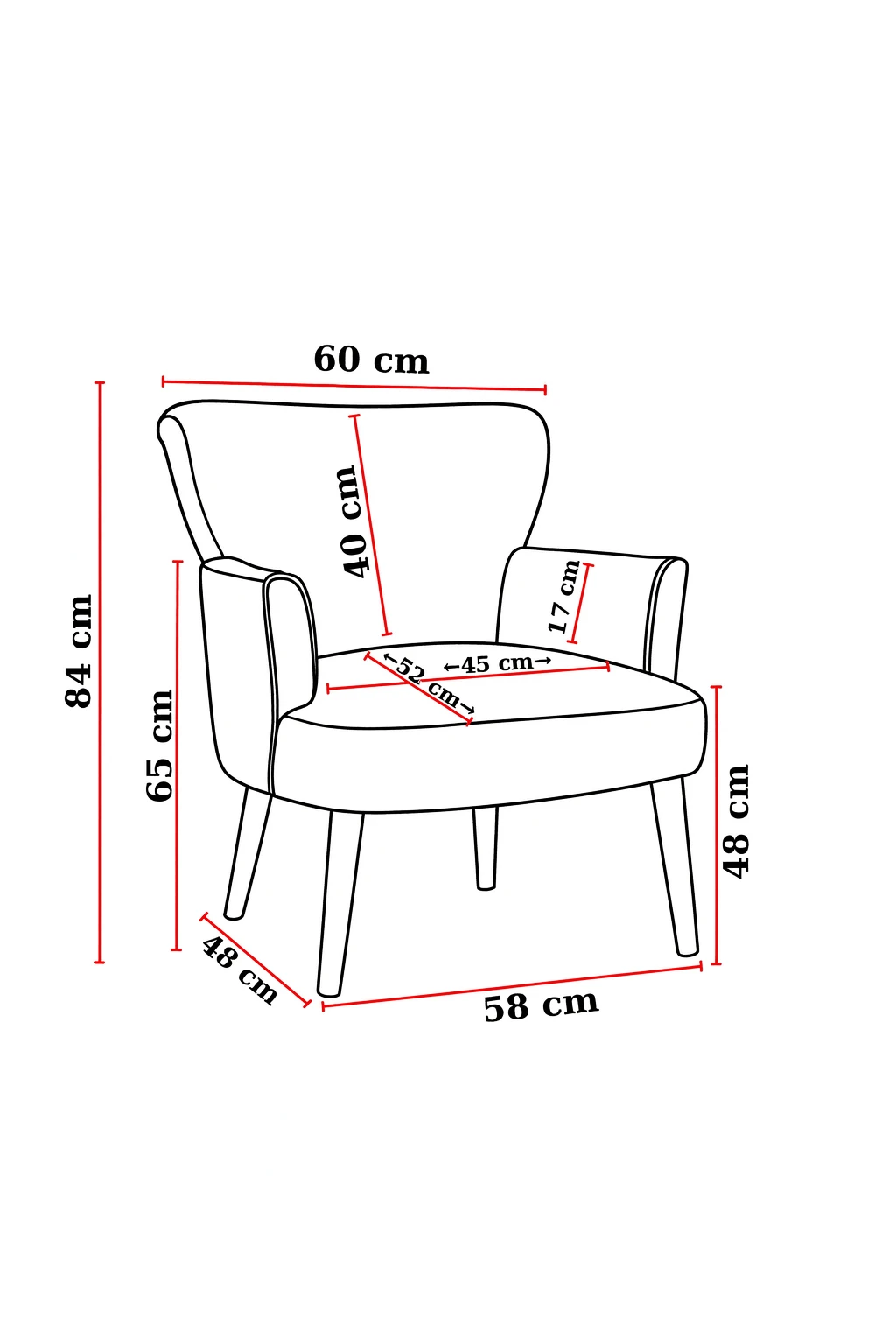 Roma Modern Tekli Koltuk Berjer - Dijital Baskılı Kumaş - Ahşap Ayak - Baykuş Desen