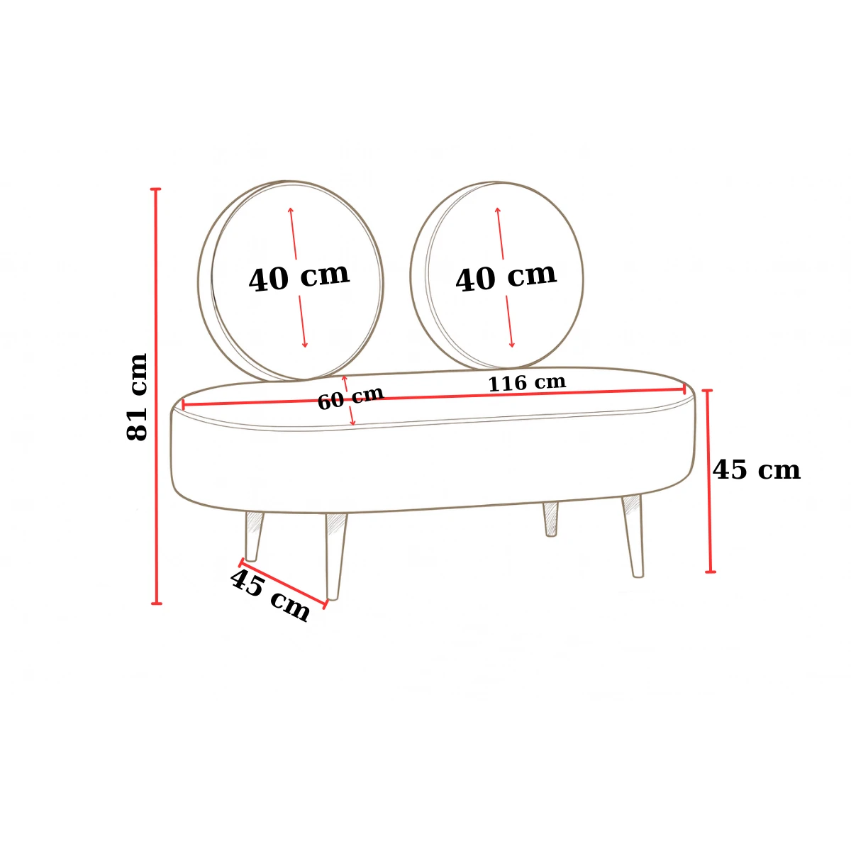 Dünya Model Buklet Kumaş 2+1+1 Koltuk Takımı – Modern Tasarım, Ahşap Ayaklı - Açık Kahve