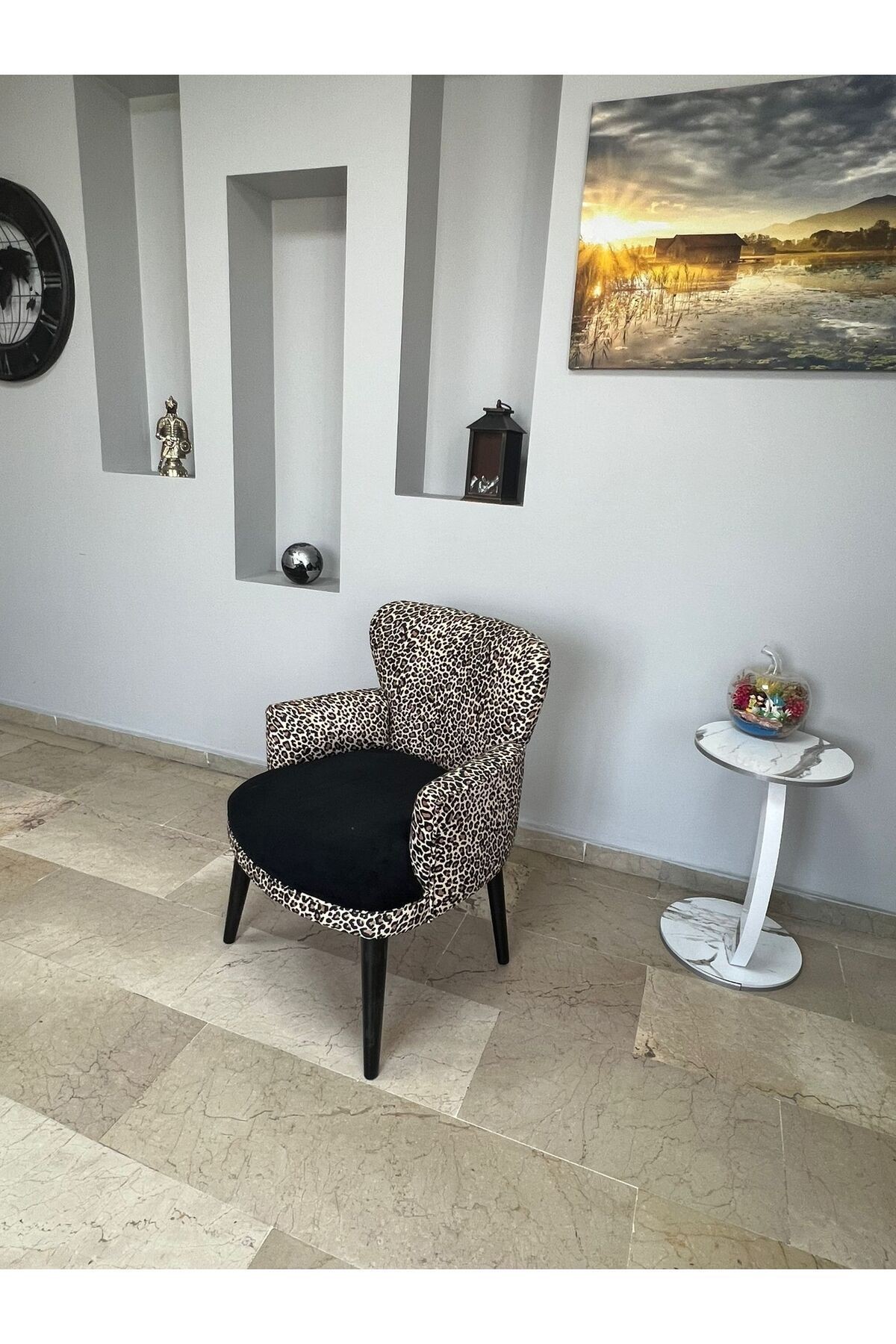 Berjer - Tekli Koltuk - Cafe, Balkon, Ofis, Büro Koltuğu - Ahşap İskelet