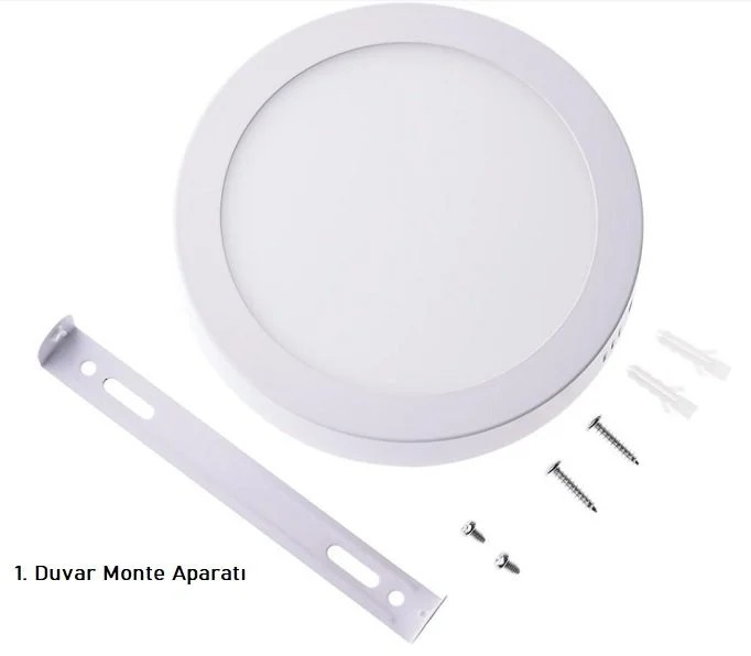 Cata Ct-5235B 18 Watt Sıva Üstü Led Panel Yuvarlak Beyaz (Siyah Çerçeveli)