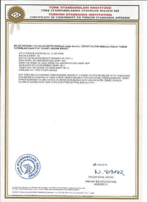 Alüminyum Folyolu Dış Cephe Levhası (10cm) (50 kg/m3)