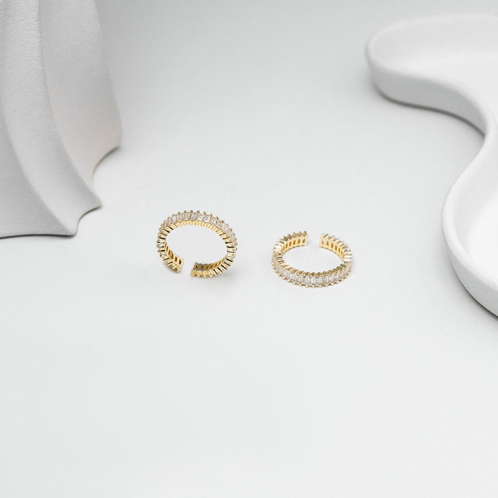 Baget Taşlı Gold Yüzük
