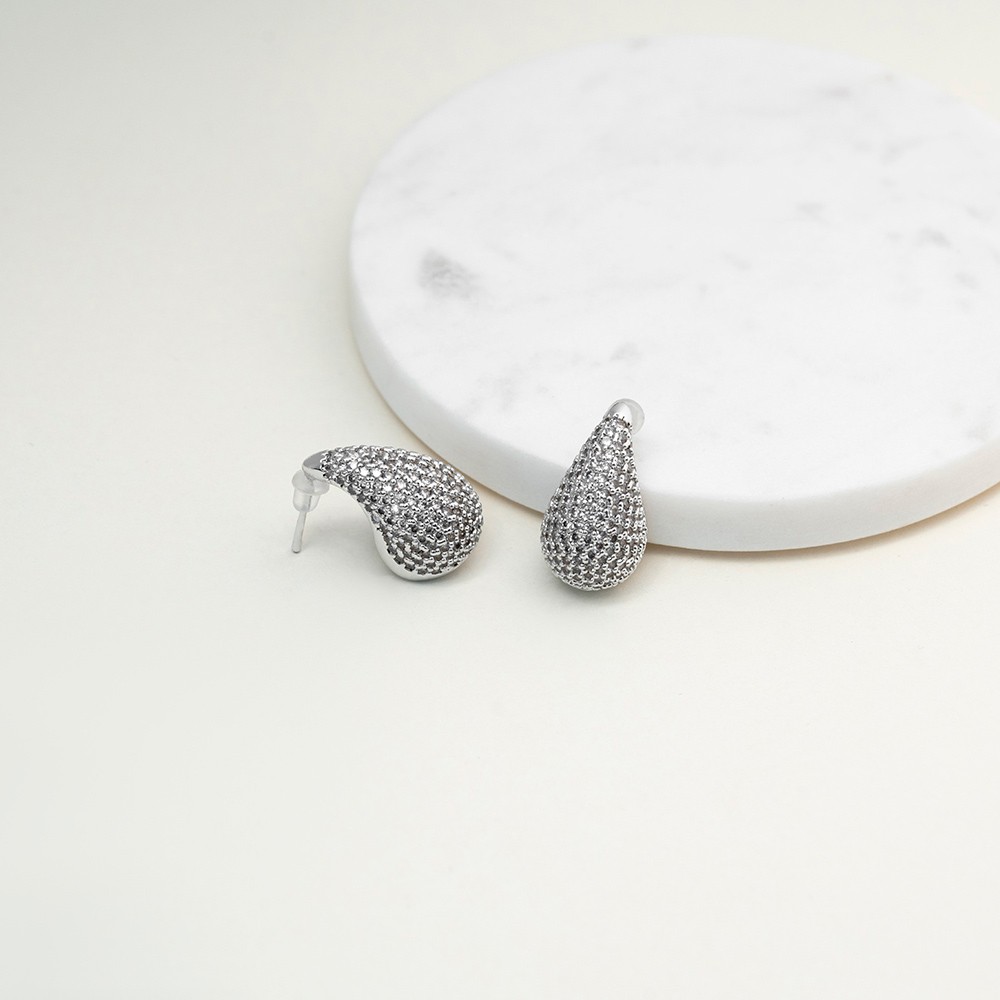 Art Bottega Taşlı Silver Küpe