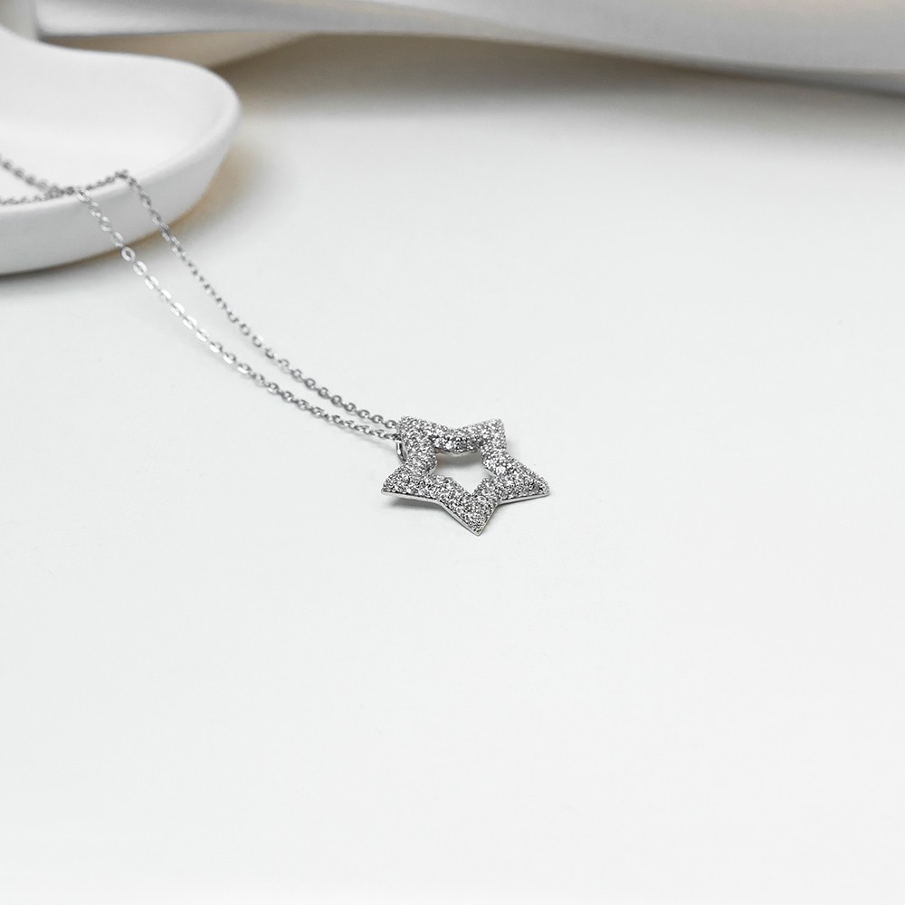 Yıldız Taşlı Silver Kolye