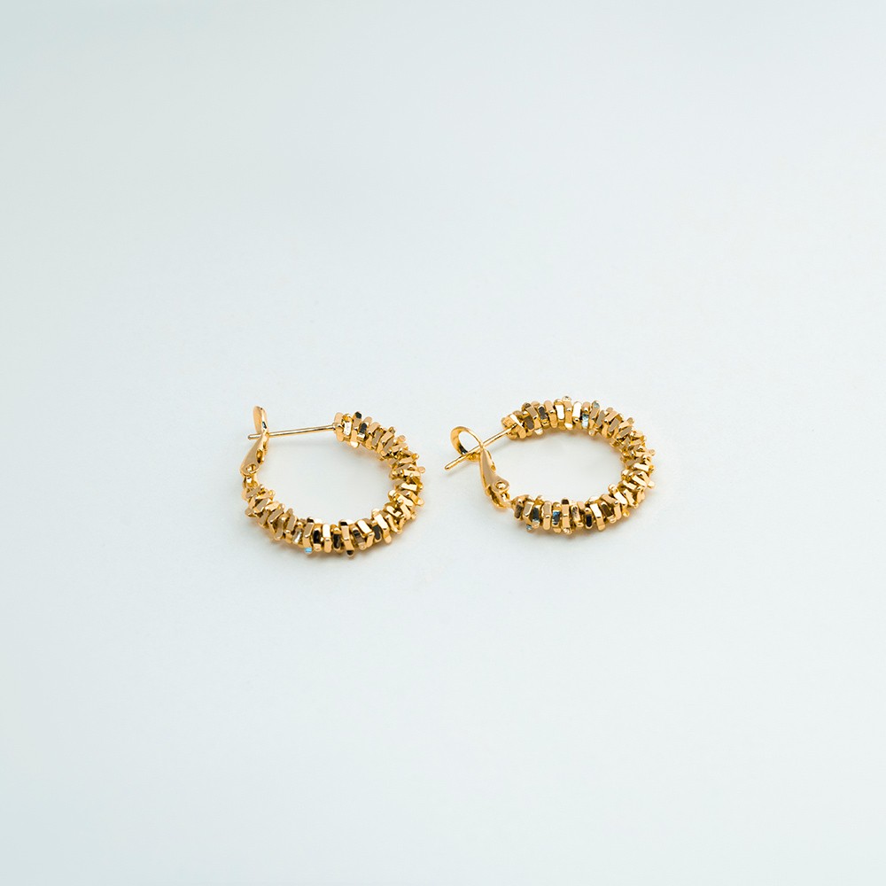 Gold Detail Halka Küpe