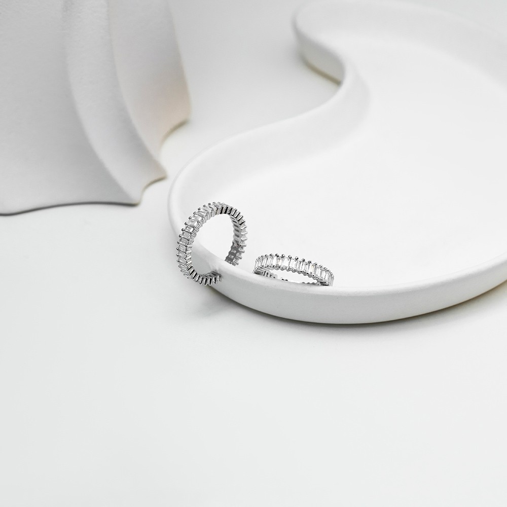 Baget Taşlı Silver Yüzük