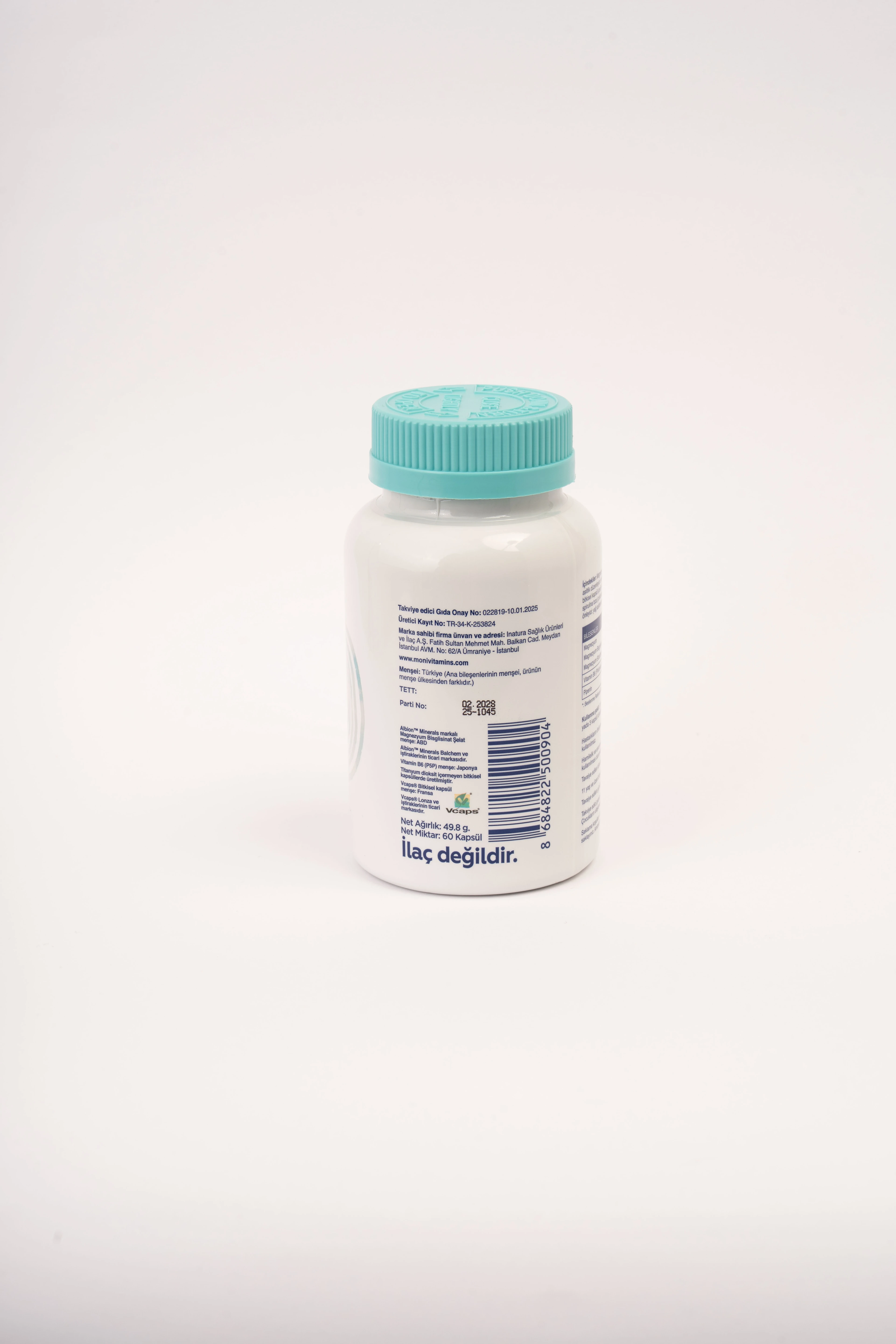 2'li Daylong Magnesium Bisglisinat, Sitrat, B6, Piperin 60 Vegan Kapsül