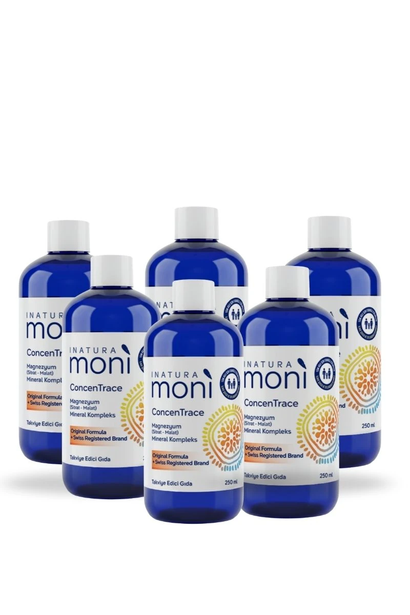 6'lı Concentrace Magnezyum Sitrat-Malat, Çinko, Bakır, Selenyum, Manganez, Krom, Molibden 250 ML