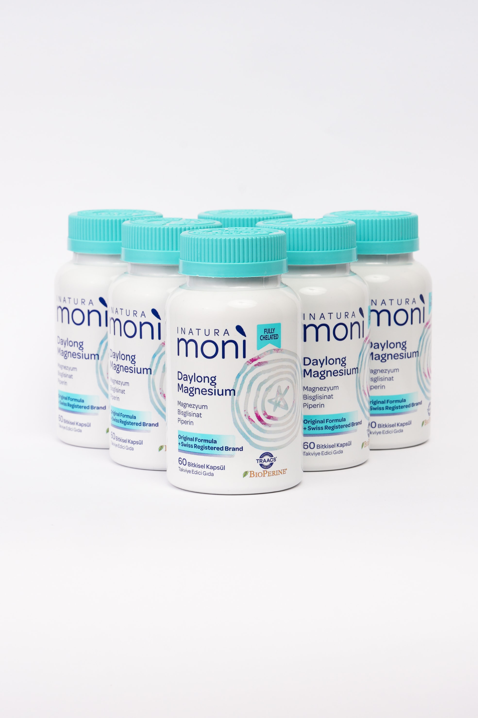 6'lı Daylong Magnesium Bisglisinat, Sitrat, B6, Piperin 60 Vegan Kapsül