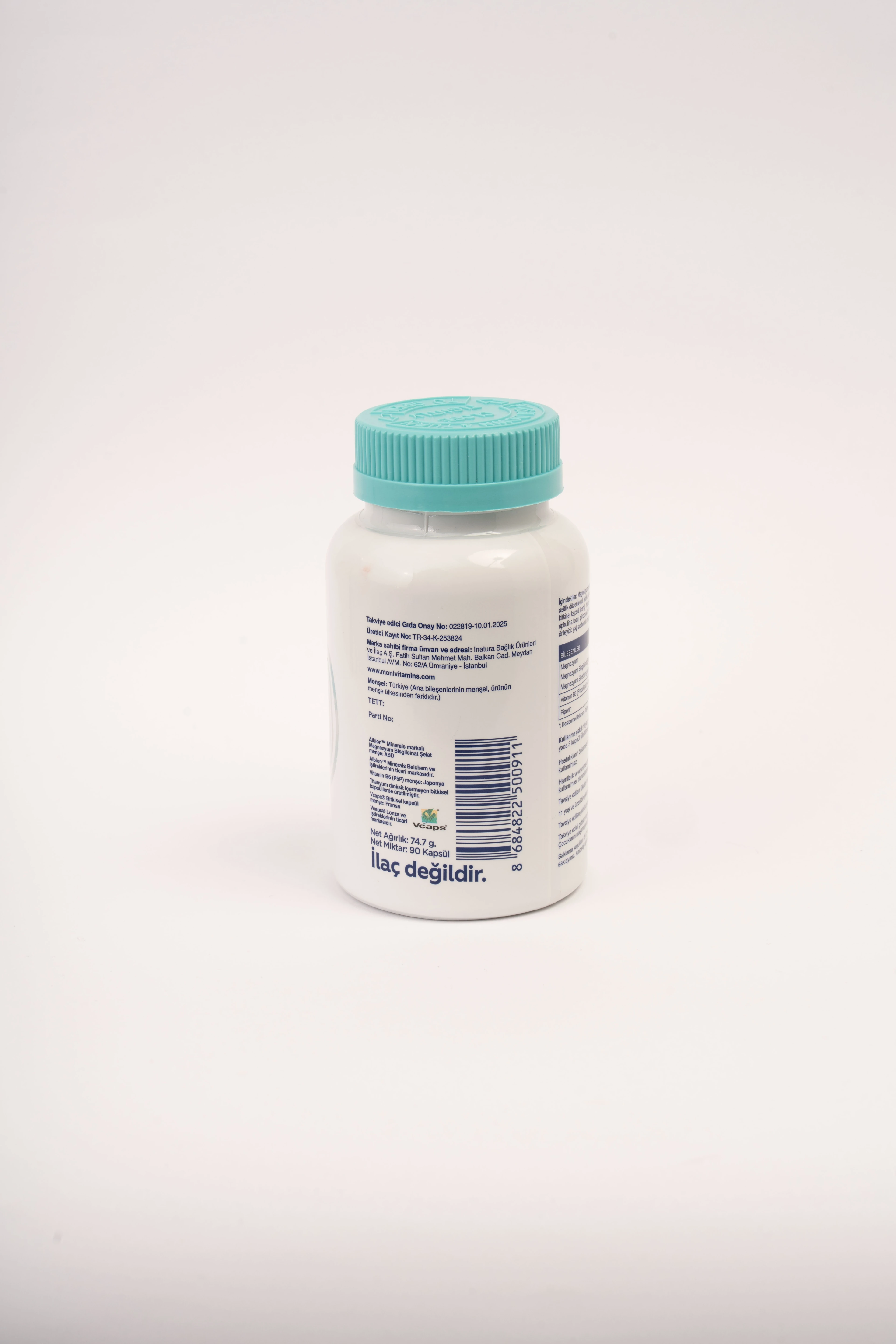 2'li  Daylong Magnesium Bisglisinat, Sitrat, B6, Piperin 90 Vegan Kapsül