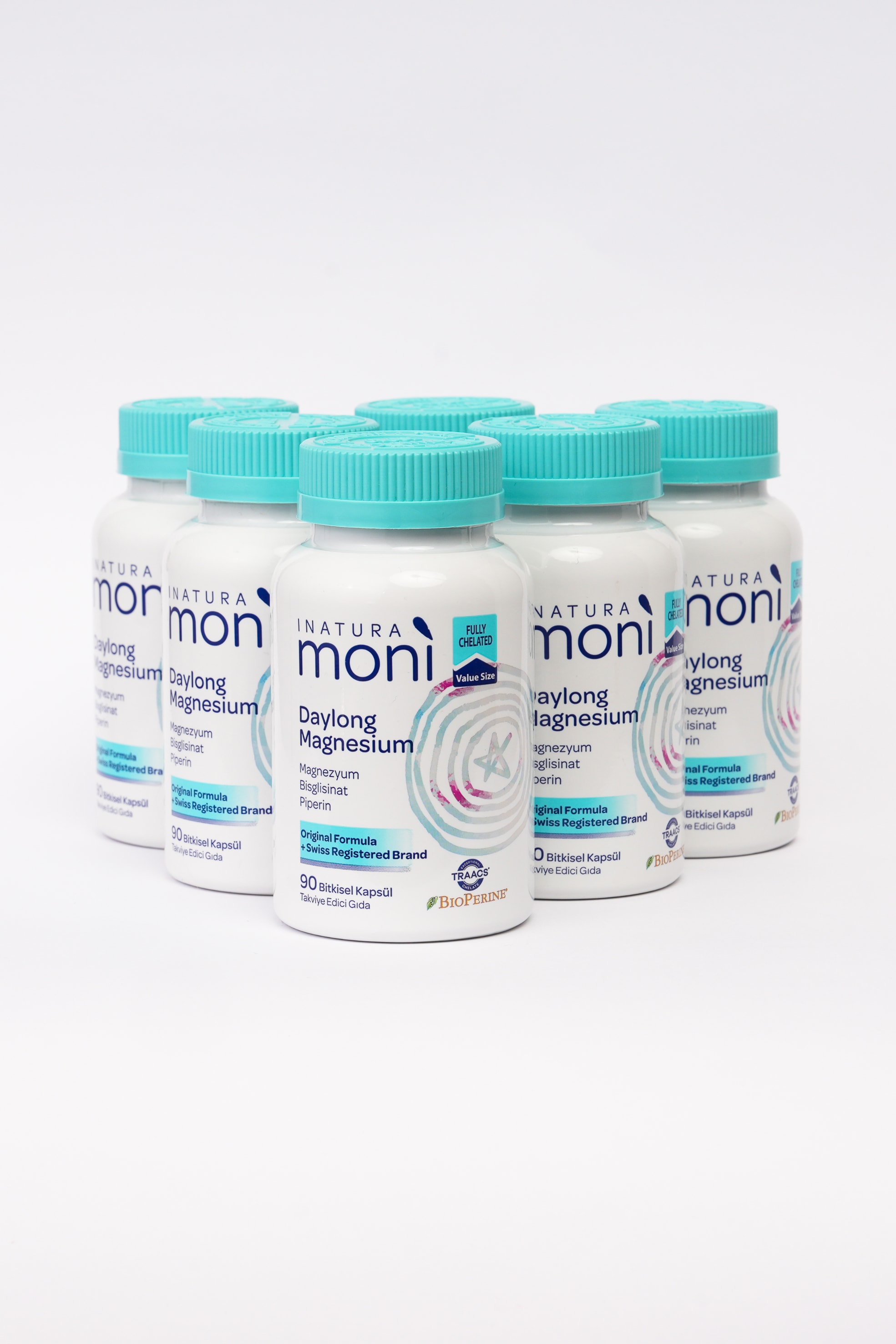 6'lı Daylong Magnesium Bisglisinat, Sitrat, B6, Piperin 90 Vegan Kapsül