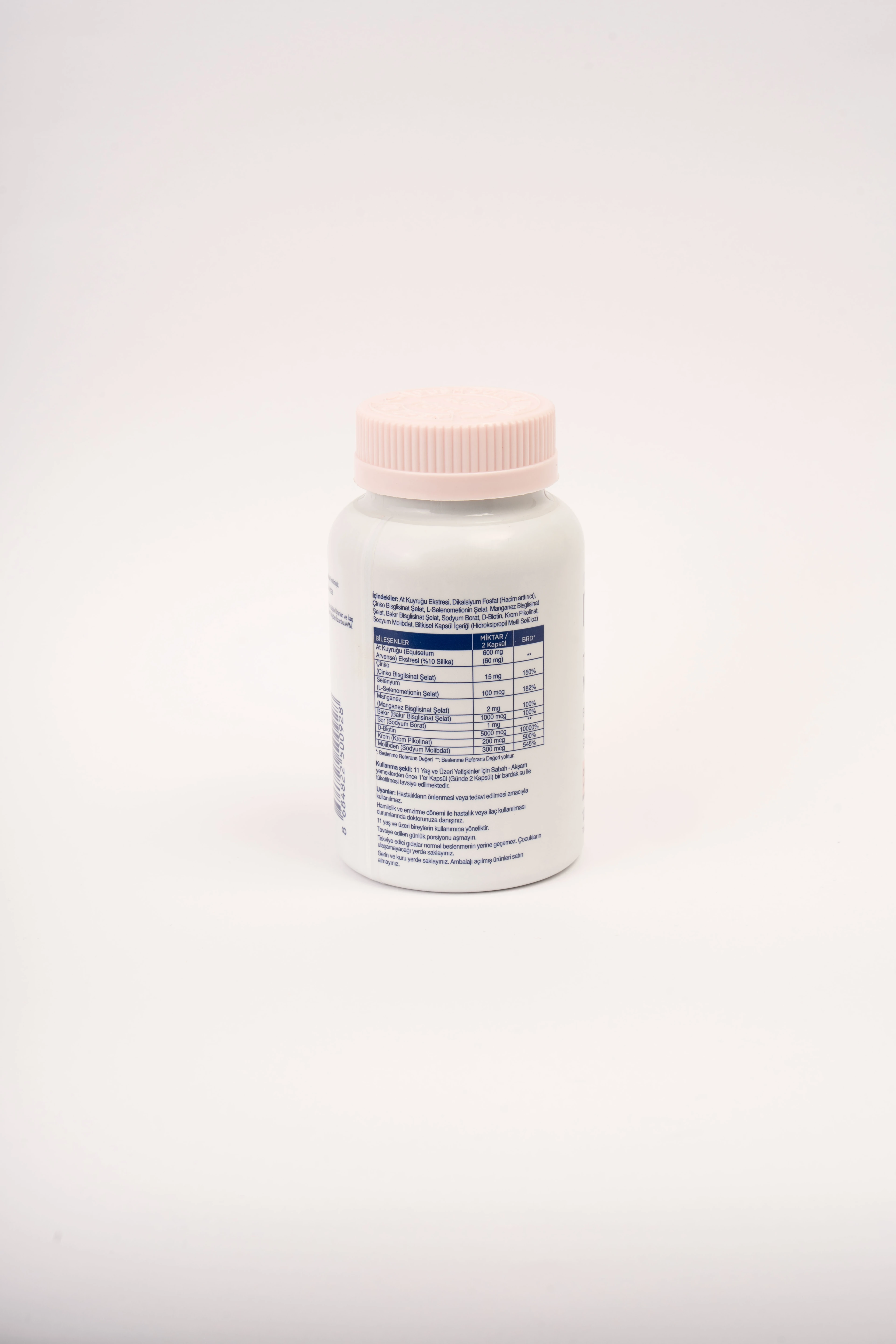 2'li Trace Minerals Biotin ve At Kuyruğu Ekstresi 120 Vegan Kapsül