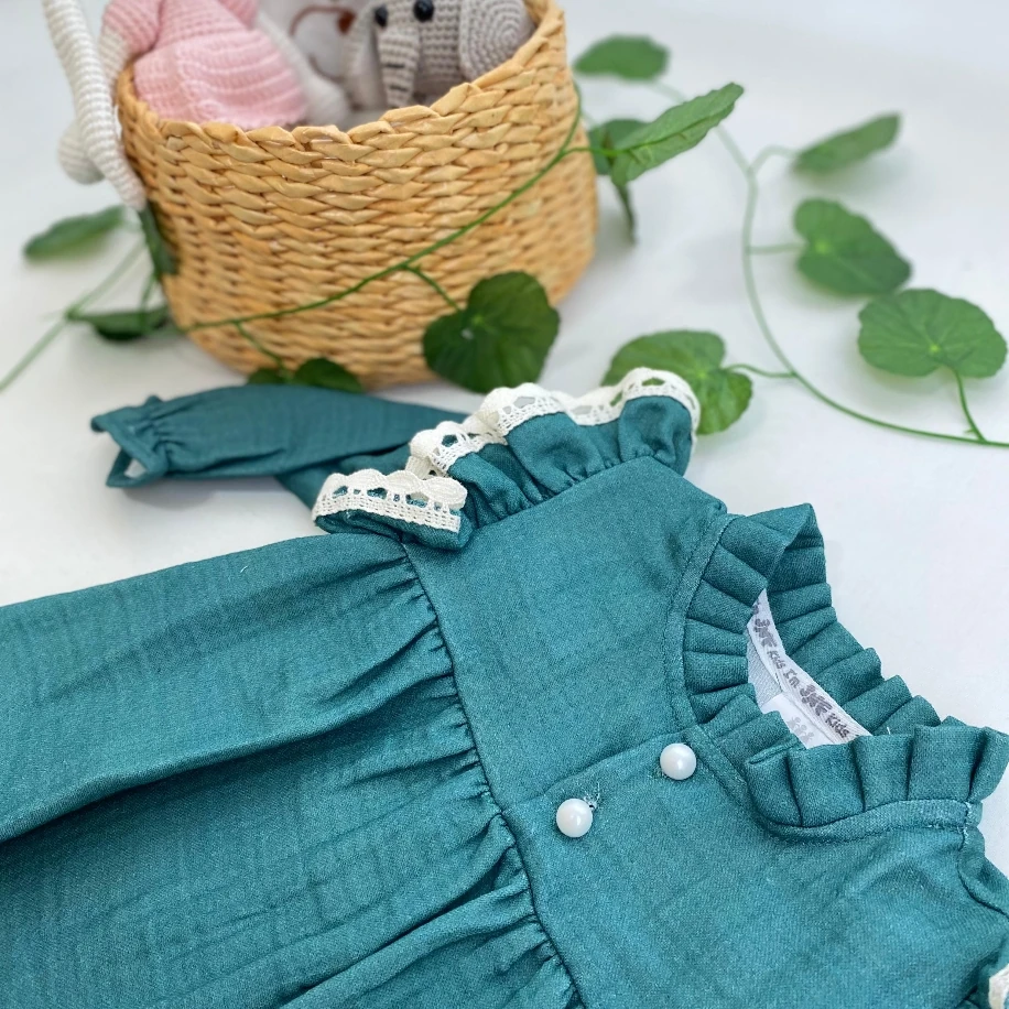 Kız Bebek Kol Detaylı 2 li Takım MB0004