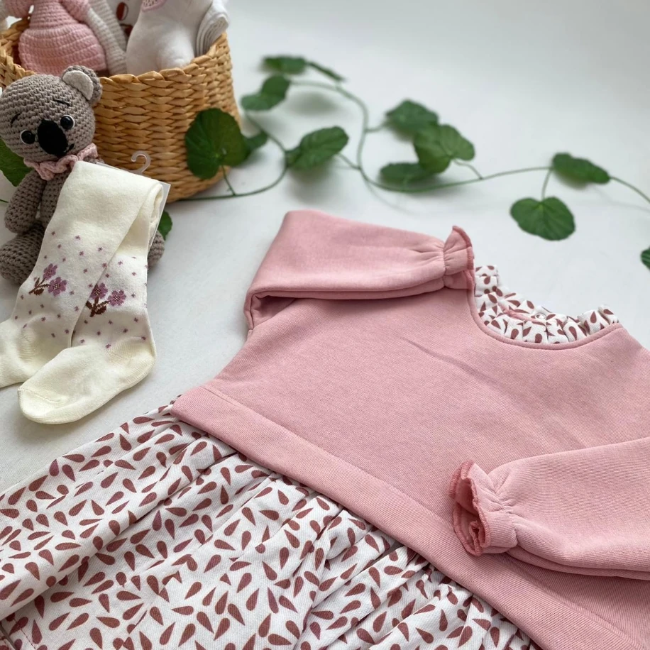 Kız Bebek Elbise Külotlu Çorap Hediyeli MB00053